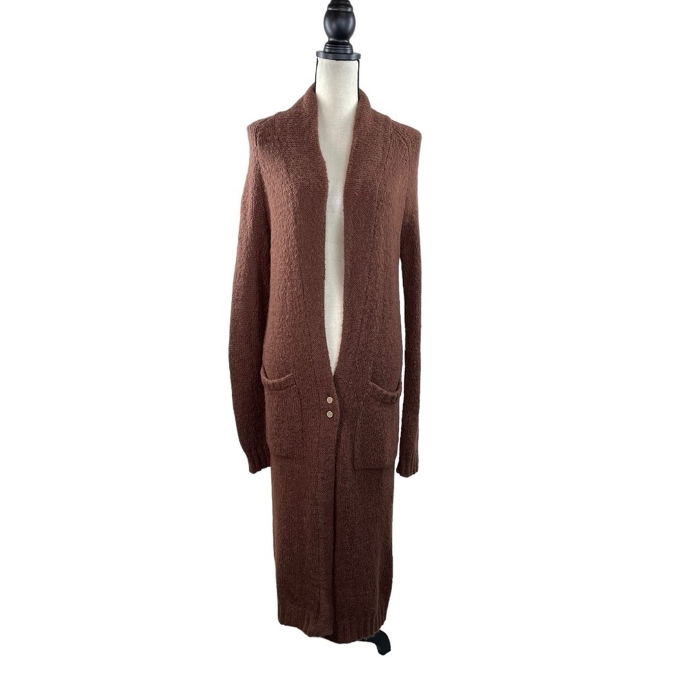 Tibi Longline Duster Cardigan Brown (Alpaca)